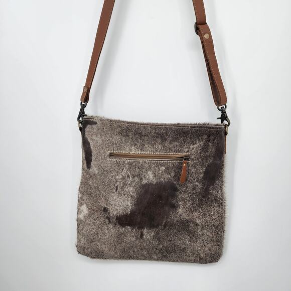 Myra Bags Khadi Hand-Tooled Bag Embroidered Leather Calf Hair - Picture 5 of 13